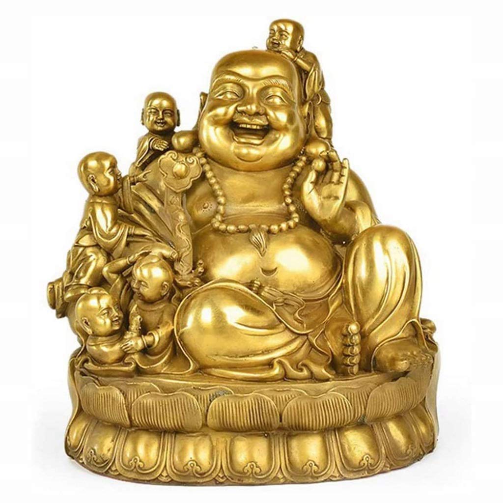 SnamicE ornaments brass laughing buddha maitreya statues ornament sculpture decoration, hanging housewarming,