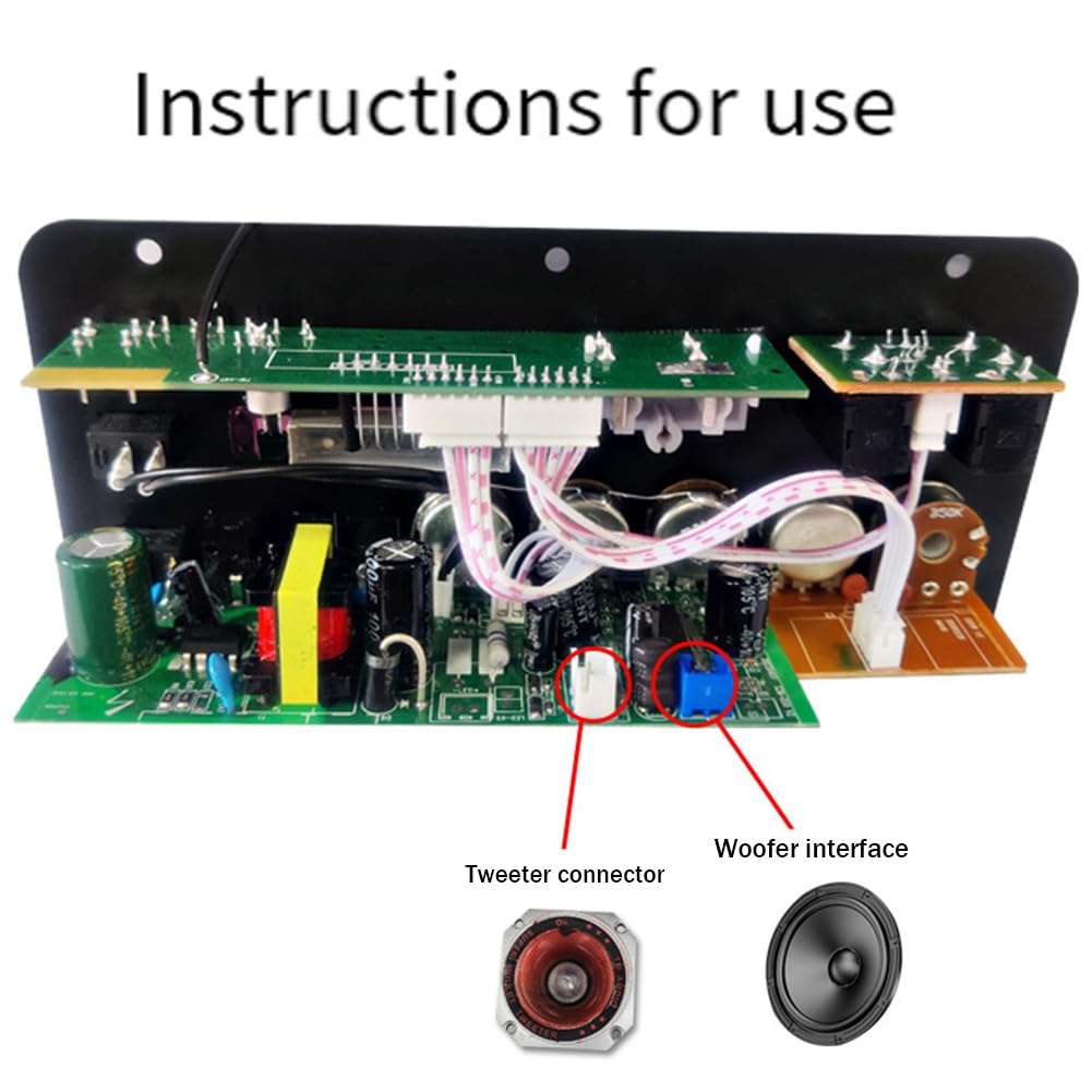 Verstärkerplatine mit Optischem Audio, Bluetooth, AMP, USB, FM-Radio, TF-Player, DIY-Audio-Subwoofer für Zuhause, Auto (EU-Stecker), Langlebig