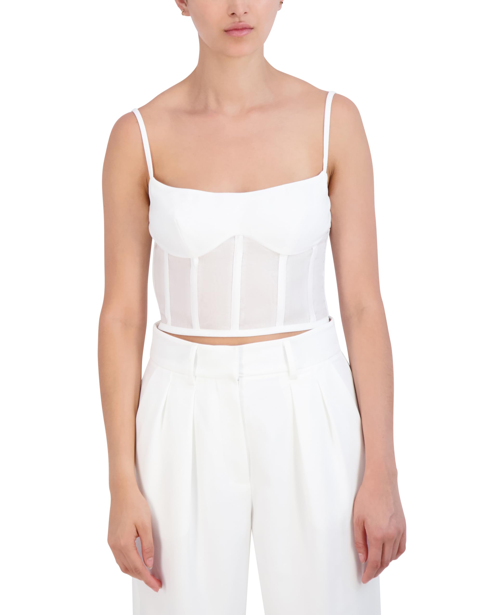 bcbg new york Women's Sleeveless Scoop Neck Cropped Bustier Top-picture-43