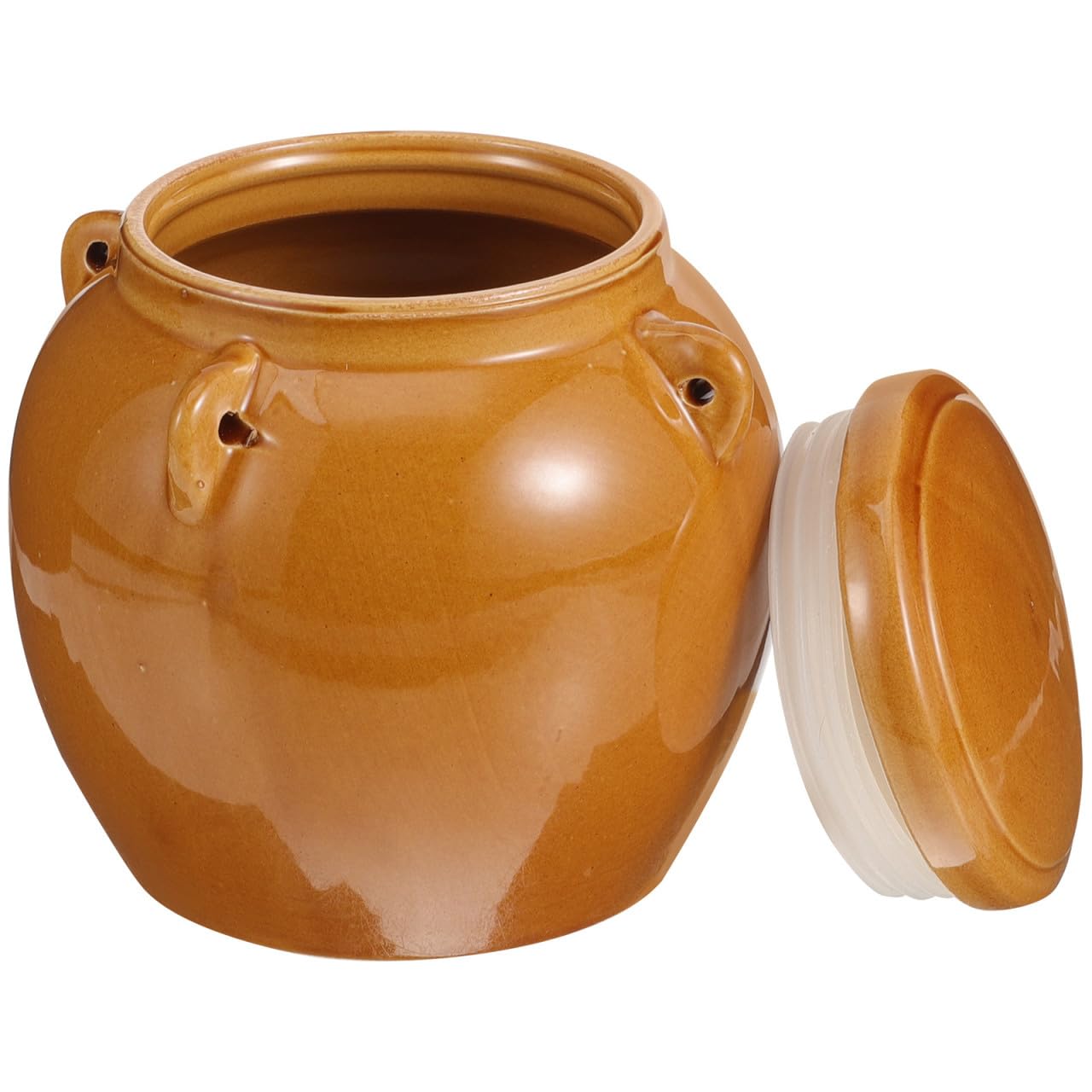 Tarro de miel de cerámica vintage Beavorty con acabado artesanal