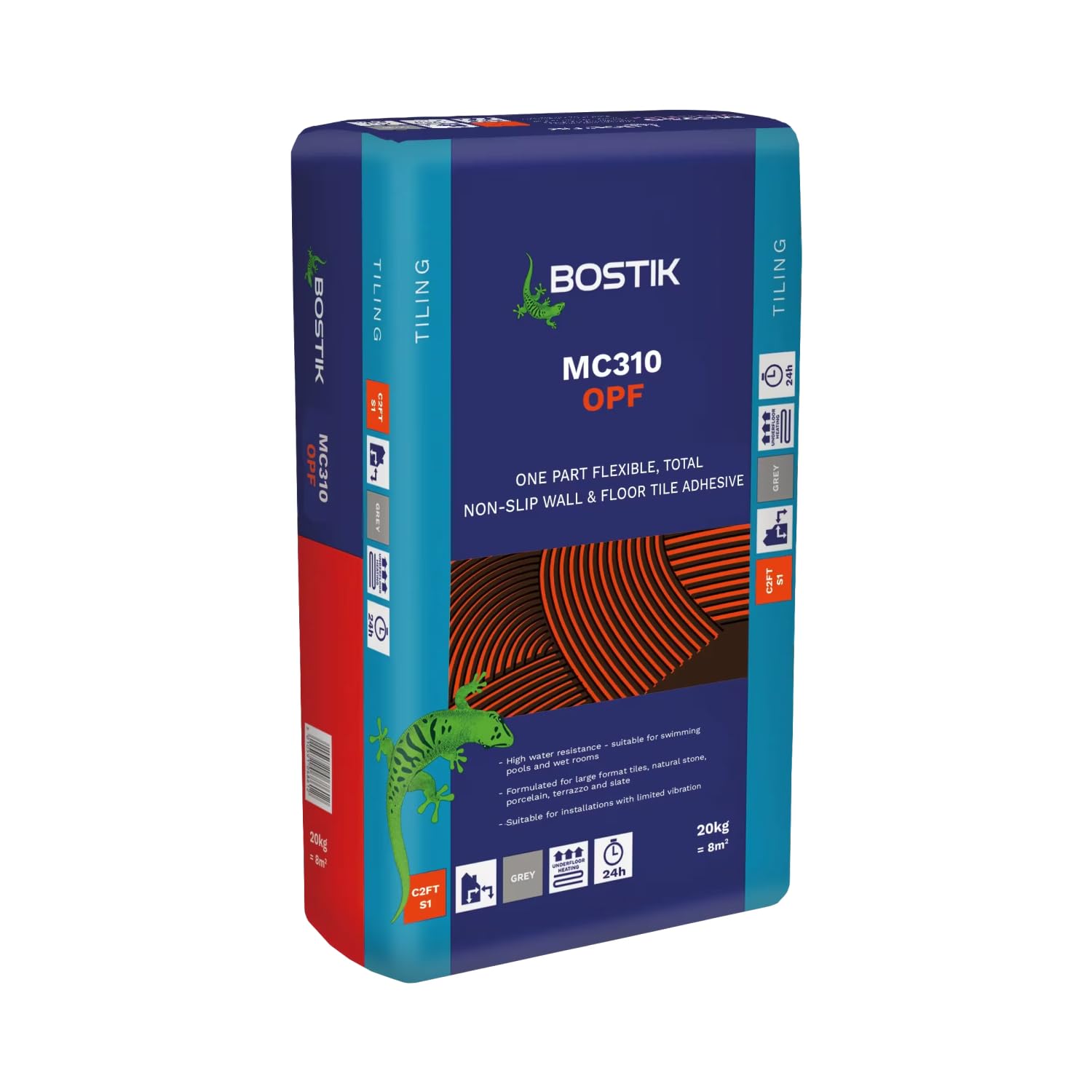 Bostik Grey Mc310 One Part Flexible Wall & Floor Tile Adhesive 20Kg