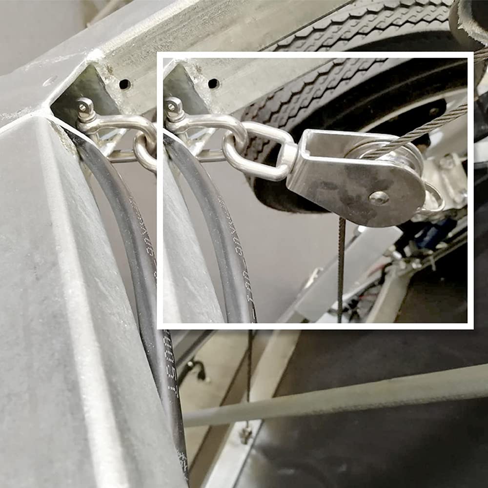 BuxiuGK Flaschenzug Set - 4x Umlenkrolle M15 & 4x Karabiner Aus Edelstahl