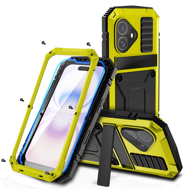 Funda para iPhone 17 para exteriores, IP-54, soporte, protector de pantalla, resistente militar, 360 grados, carcasa de silicona a prueba de golpes para iPhone 17 de 6.3 pulgadas, color