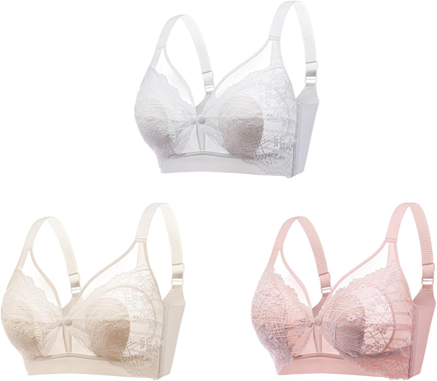 Veimia 前開き 授乳ブラ Lサイズ 3色セット 下着・アンダーウェア 【3