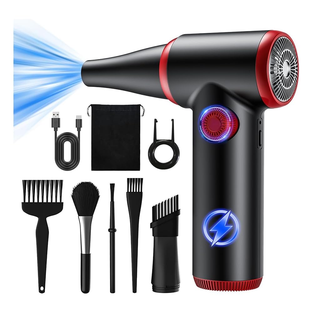 Spruzzatore elettrico ad aria compressa 100.500 min con soffiatore d'aria ricaricabile a LED per computer PC