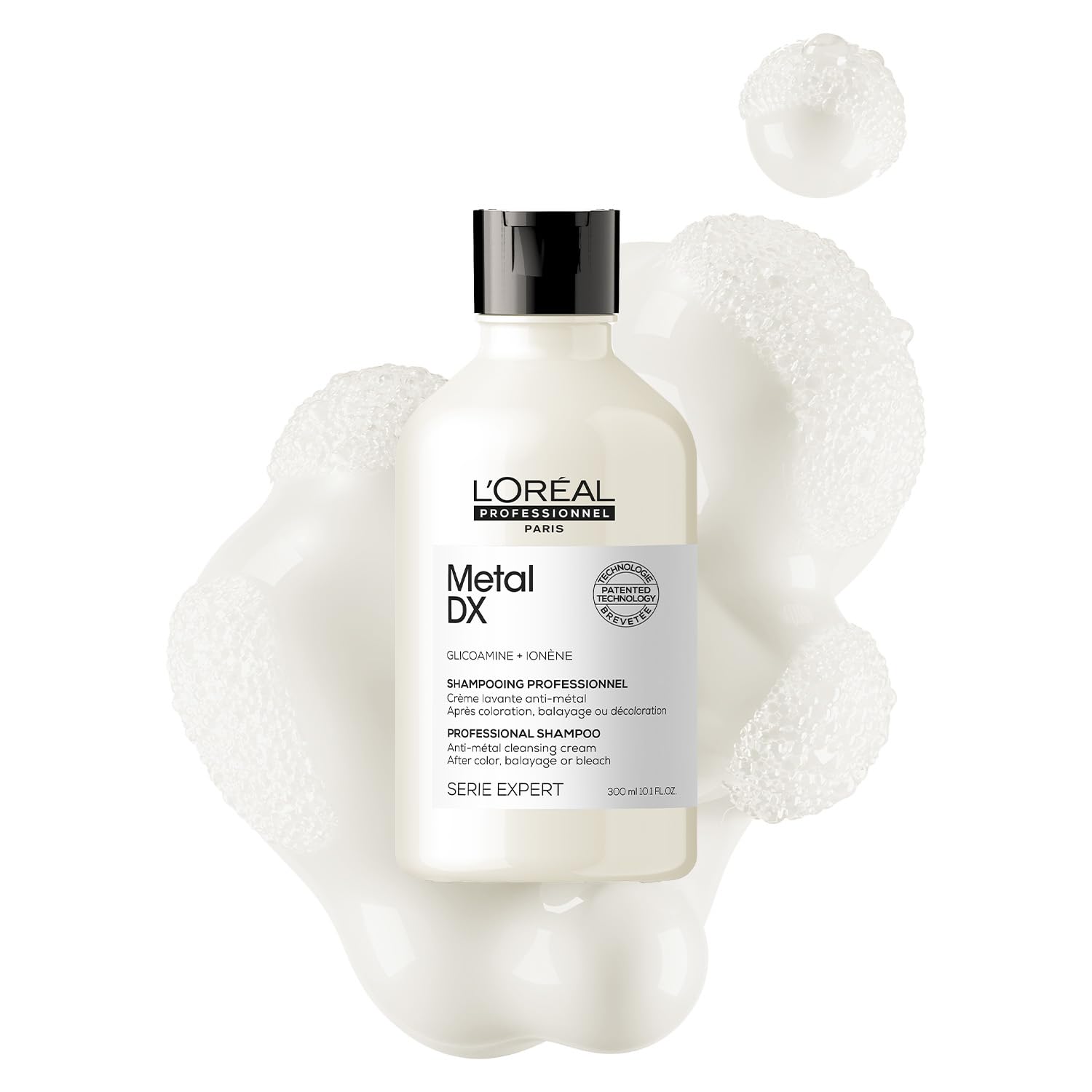 L’Oréal Professionnel Metal DX Anti-Deposit Protector Shampoo for Breakage-Prone hair - 300ml | Professional Shampoo for Less Breakage | Get Strong & Shiny Hair | With Glicoamine | For Men & Women