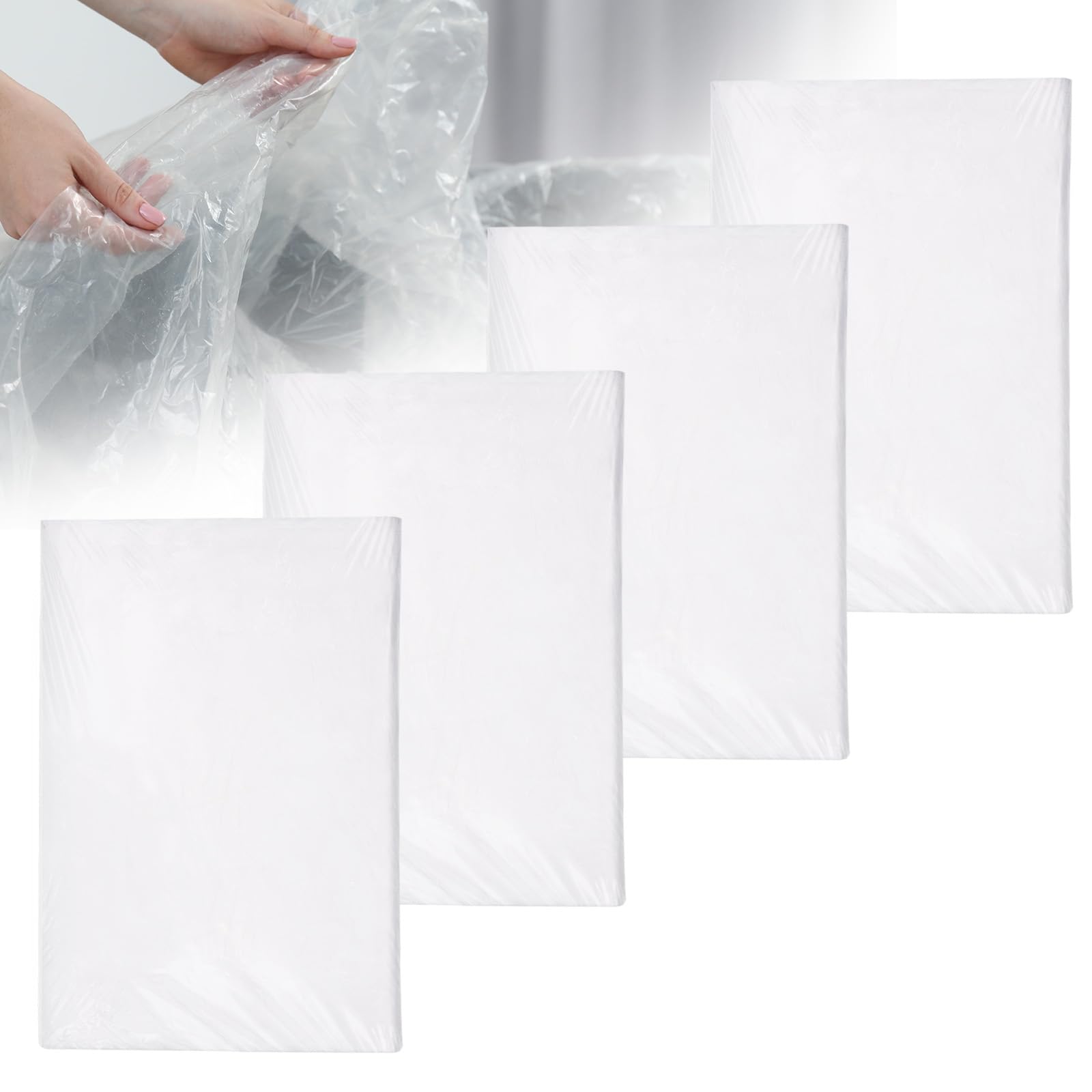 Teli Plastica Per Imbiancare Teli Per Imbiancare 4x5m - 4 Pezzi In Polietilene | Copritutto Per Verniciatura E Lavori Vernice Per Plastica - Foto 8