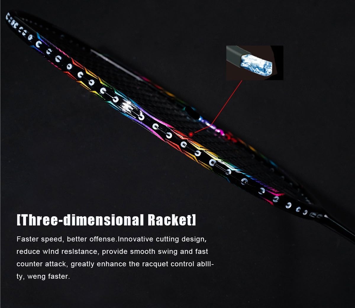 Badminton Set Racchetta da Badminton 8U 65g Professionale in Fibra di Carbonio Ultraleggera