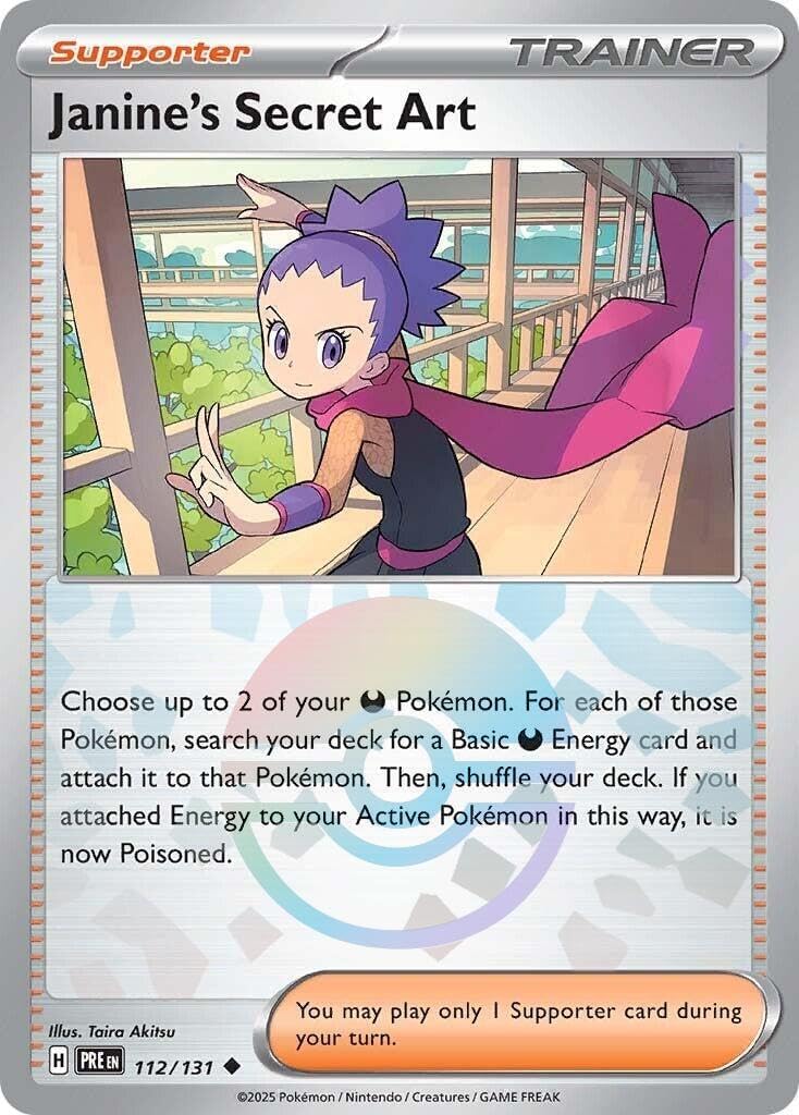 Pokemon - Janine’s Secret Art 112/131 – Prismatic Evolution – Poke Ball – Etched Foil