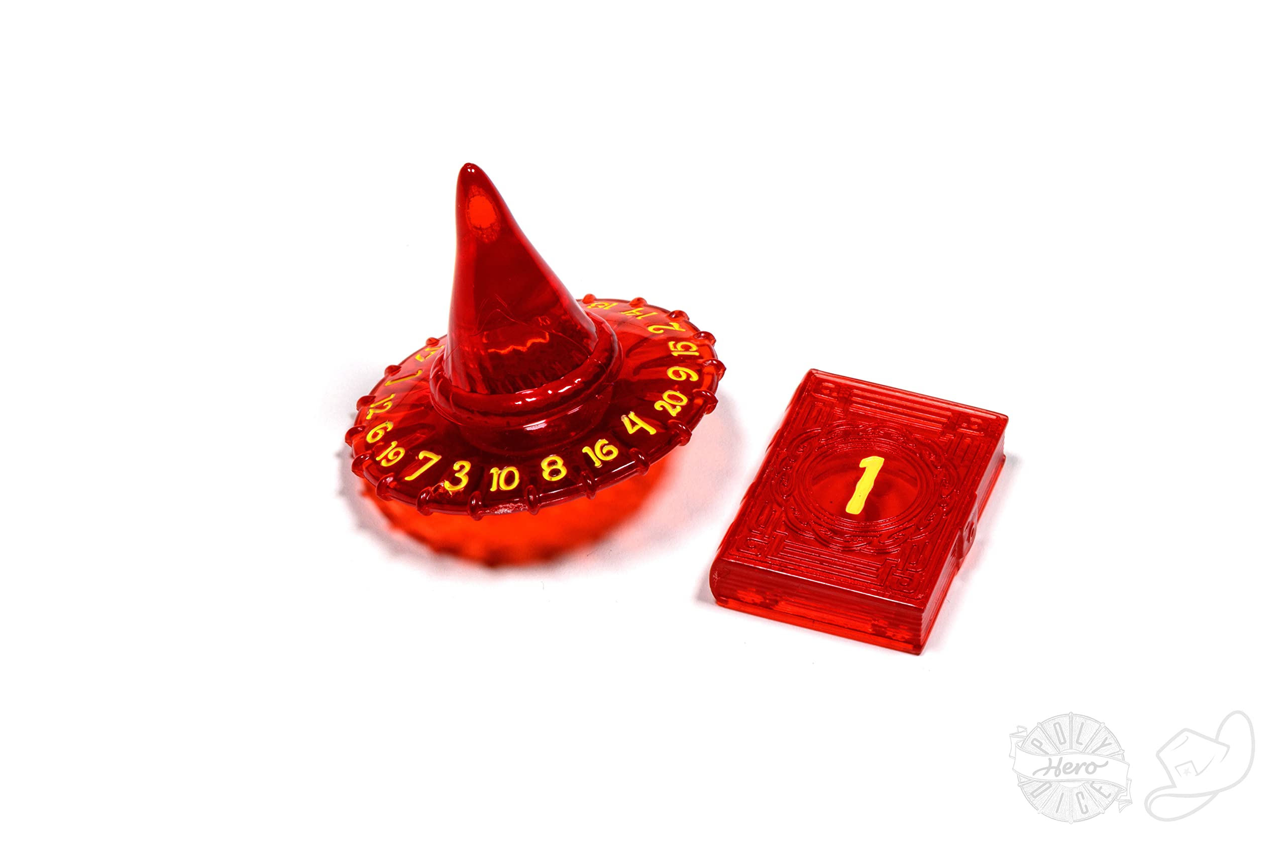PolyHero Wizard d20 Wizard Hat and d2 Spellbook in Dragonfire
