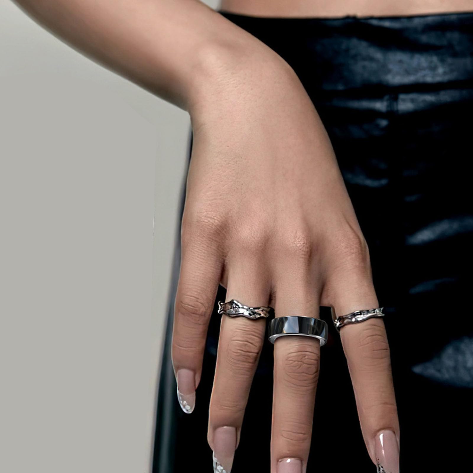 ASHATA Anillo Inteligente R2 Fitness, Anillo de Seguimiento de Salud NFC para Monitorear el Podómetro de Fitness, Datos de Sueño Gratuitos, Control de Aplicaciones, Anillo de (Diámetro