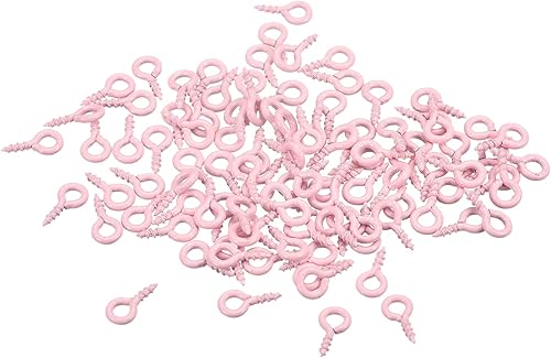 Miniatura 6 de uxcell 300 ganchos pequeños de ojo de tornillo con rosca, tornillos roscados, tornillo autorroscante de 0.31 x 0.39 pulgadas para hacer joyas,