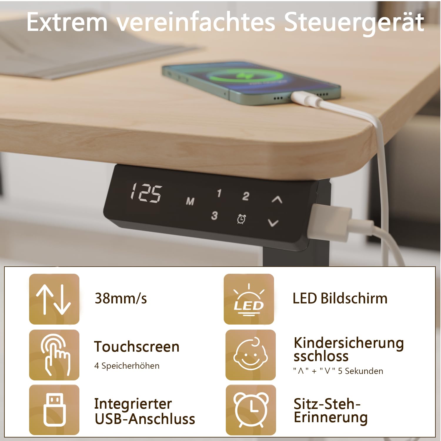 Homall G-23 PRO Höhenverstellbarer Tisch Gestell mit 2 Motoren,Elektrisch Tischgestell Belastbar bis 130KG, 3-Fach-Teleskop, Tischgestell mit Memory Steuerung (Black)