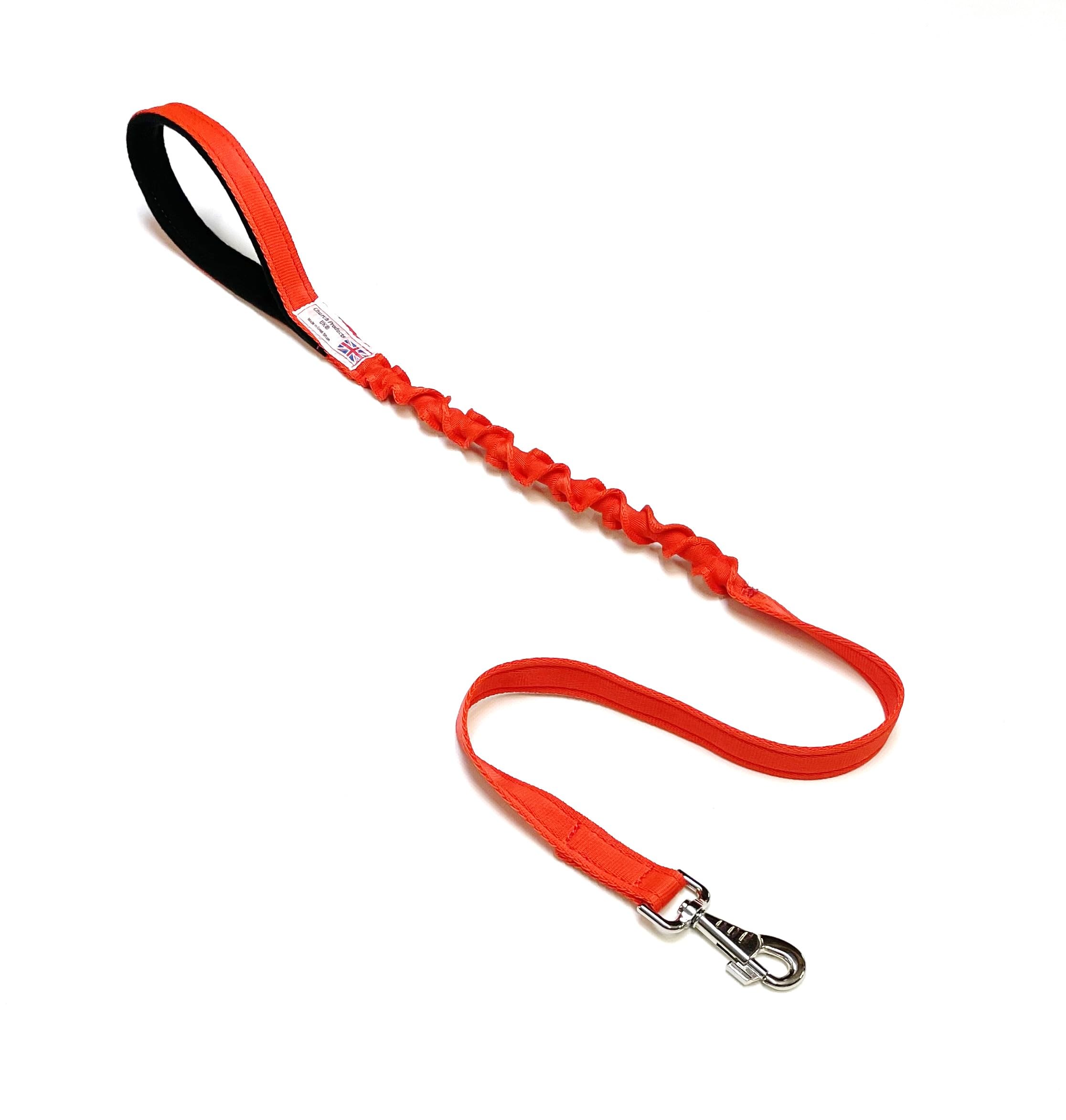 Dog Lead With Shock Absorbing Bungee Cord Training Walking Leash Soft Padded Handle (Orange, 45" (1.1 Metres))