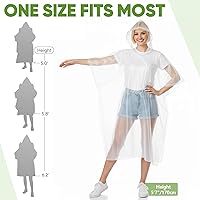 Vista 2 de APEXUP Disposable Rain Ponchos for Adults, Emergency Rain Poncho for Camping Hiking Travelling Clear 5 Pack