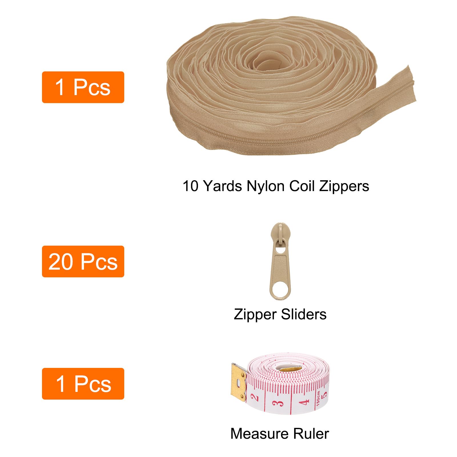 uxcell #3 10 Yards Nylon Coil Zippers - Image 3