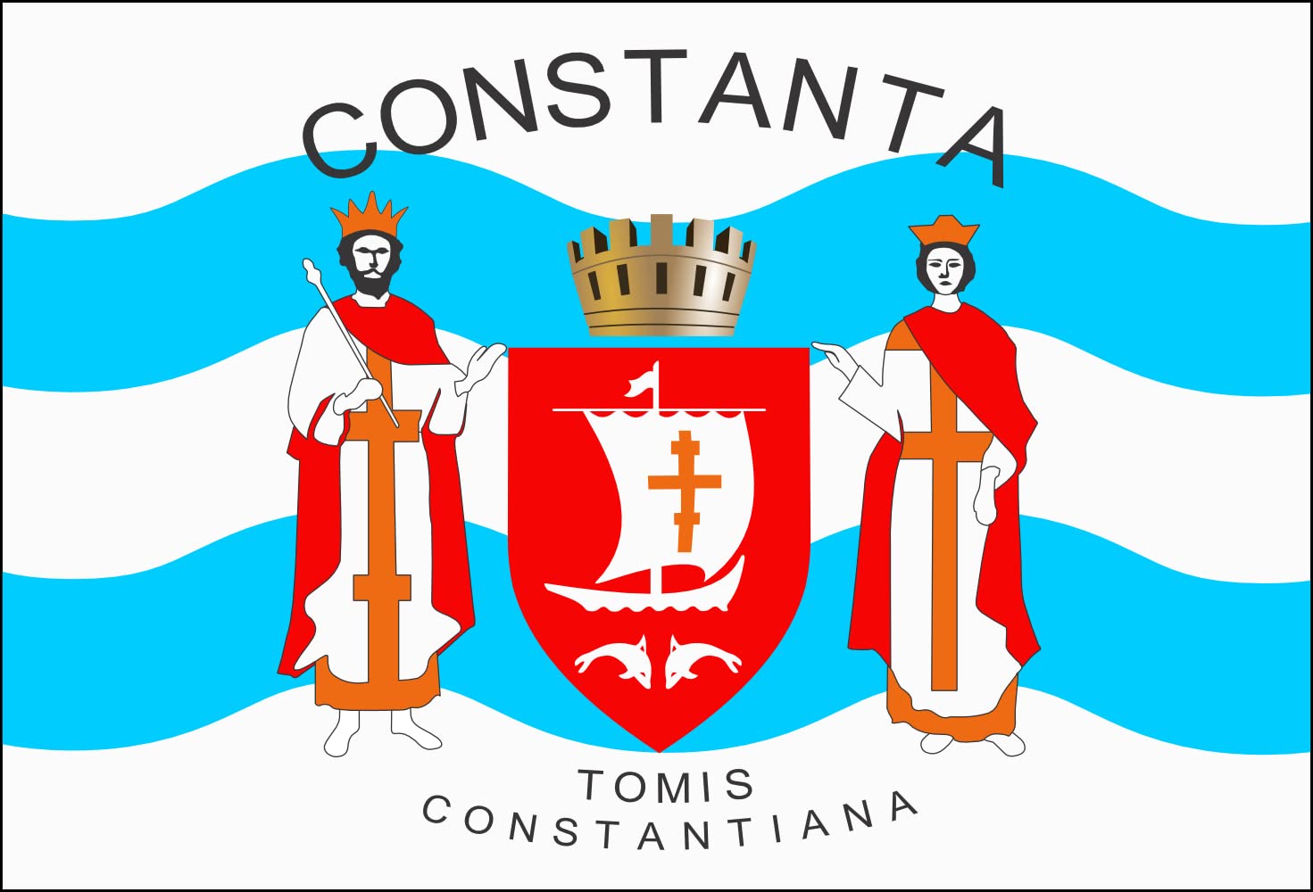Drapeau Constanta Roumanie grand format pour décoration de salle