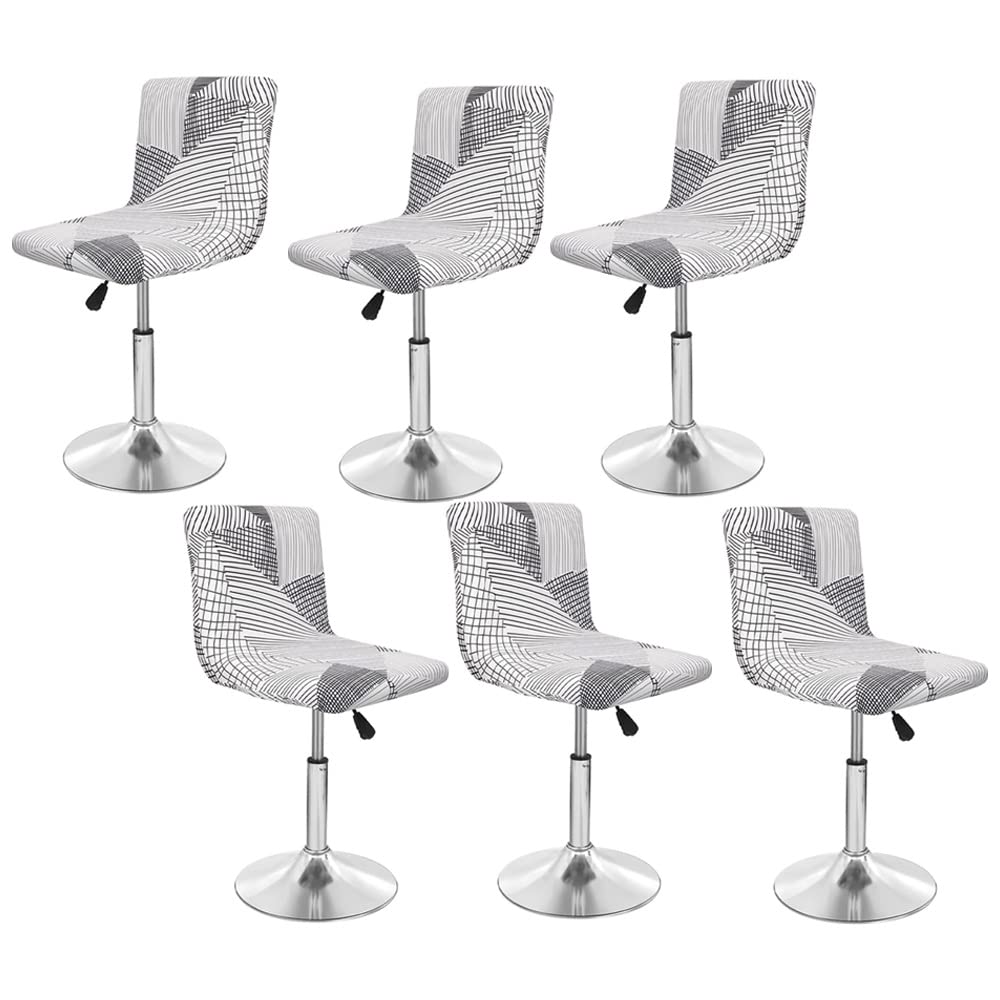 SDNAM Bar Stool Covers Barstool Chair Slipcovers Covers 2/4 Pack Stretch Slipcover Pattern for Short Swivel Dining Chair-Counter Height Side Chairs (Color : #29, Size : 6PCS)