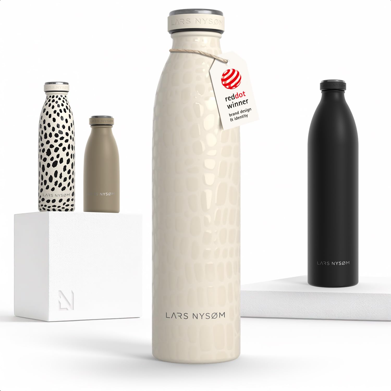 LARS NYSØM Stainless Steel Insulated Water Bottle 350ml, 500ml, 750ml, 1L, 1 5 Liter | Insulated Thermo Flask for Hot and Cold Beverages | Leakproof Drinking Bottle