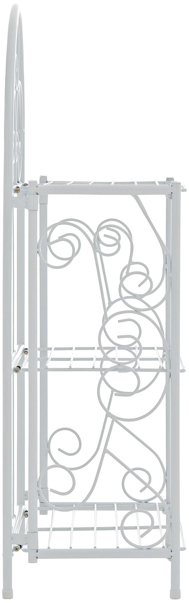 CLP Scaffale Rosa, stabile in stile country | Scaffale pieghevole in ferro con 3 ripiani | Disponibile in vari colori, Colore:bianco