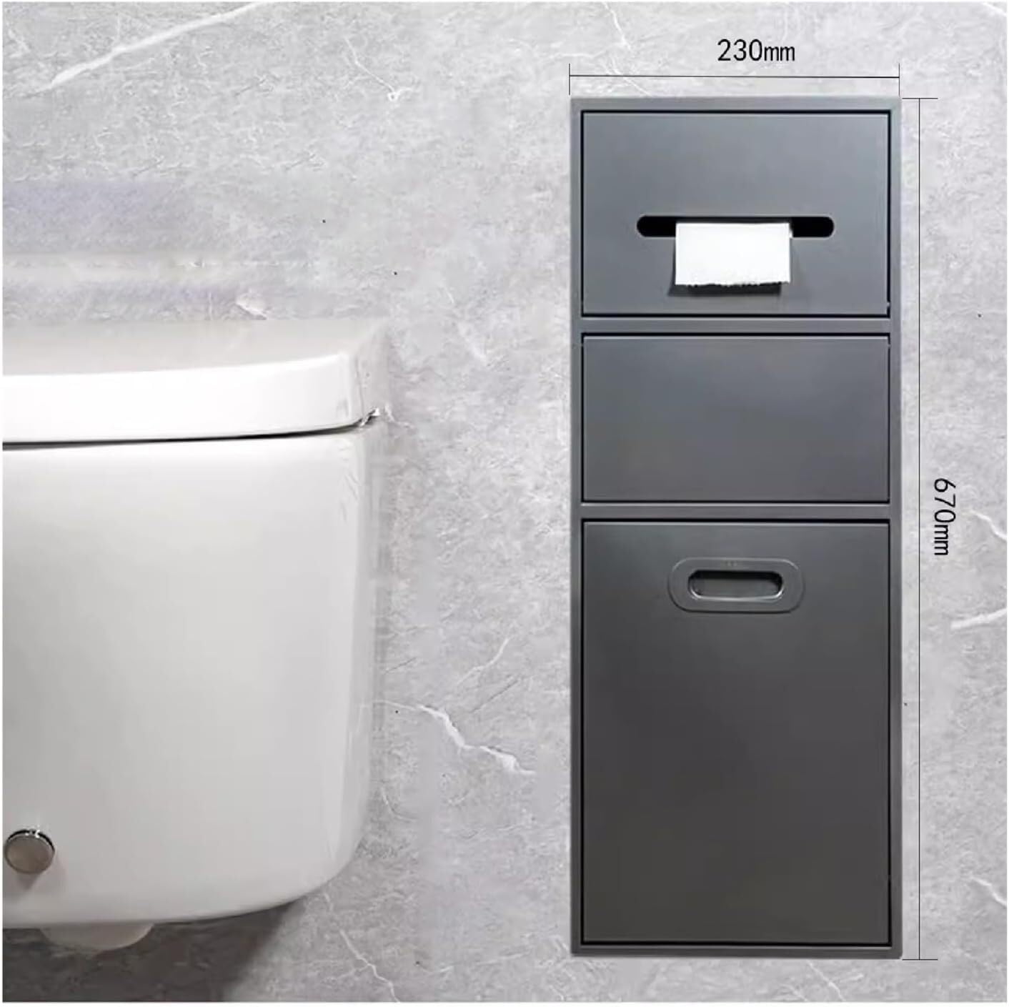Wbudowana półka prysznicowa do łazienki Sto - wszechstronny nizer do łazienek, kuchni, salonów i sypialni - elegancki szary design