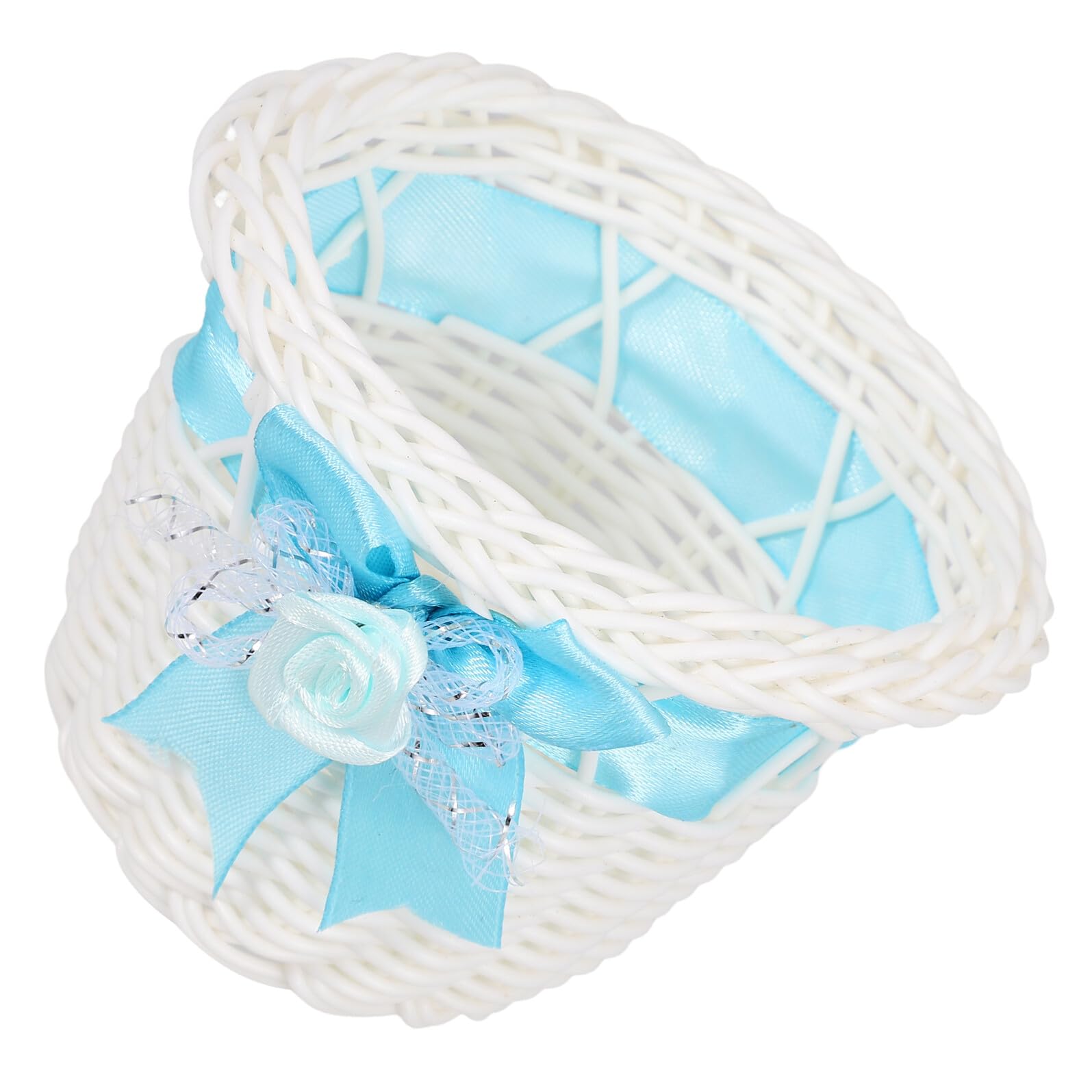 Panier tressé en rotin synthétique bleu pour fruits secs et fête