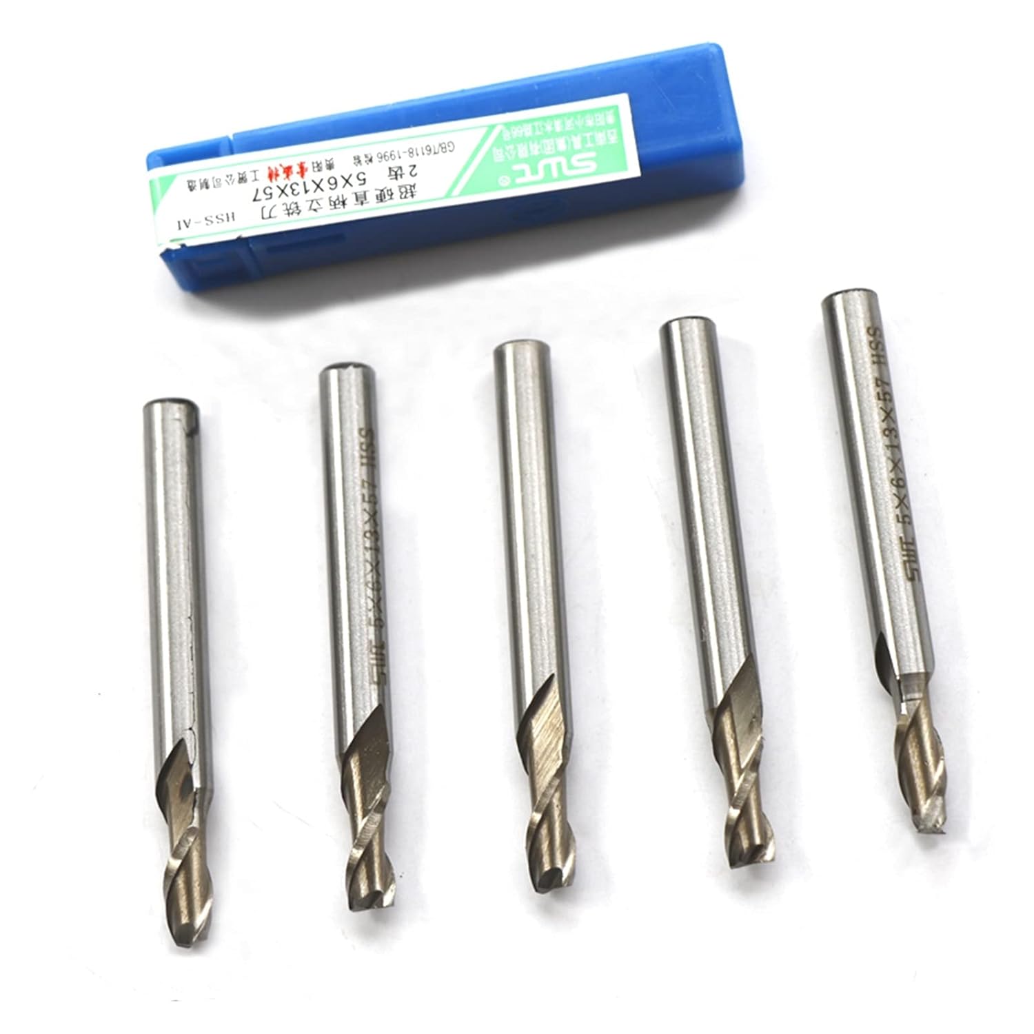 End Mill Tungsten Carbide End Mill HSS-Aluminium Endmill 2F 3F 4F Flute 1 2 3 4 5 6mm HSS Milling Cutter CNC Bits for CNC Lathe Machining Cutting Tool(3F 5.5mm)