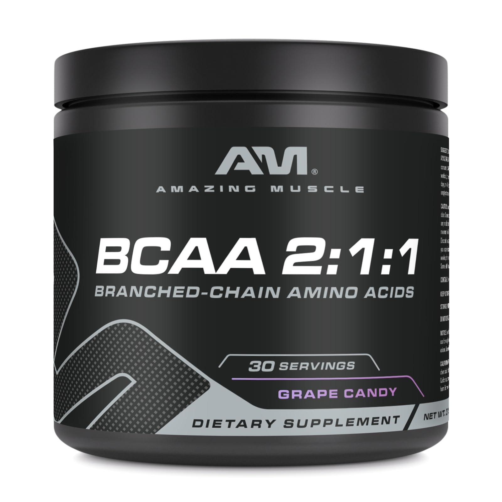 Amazing Muscle BCAA 2:1:1 em pó, 3.000 mg de L-leucina, 1.500 mg de L-isoleucina, 1.500 mg de L-valina, 315 g