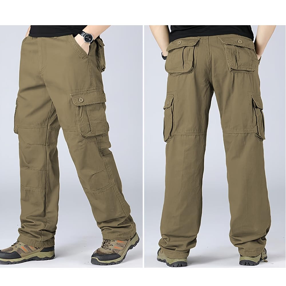 Uomo Pantaloni Cargo Pantaloni da Lavoro in Cotone da Esterno Pantaloni Militari Pantaloni con Molte Tasche Pantaloni Ranger