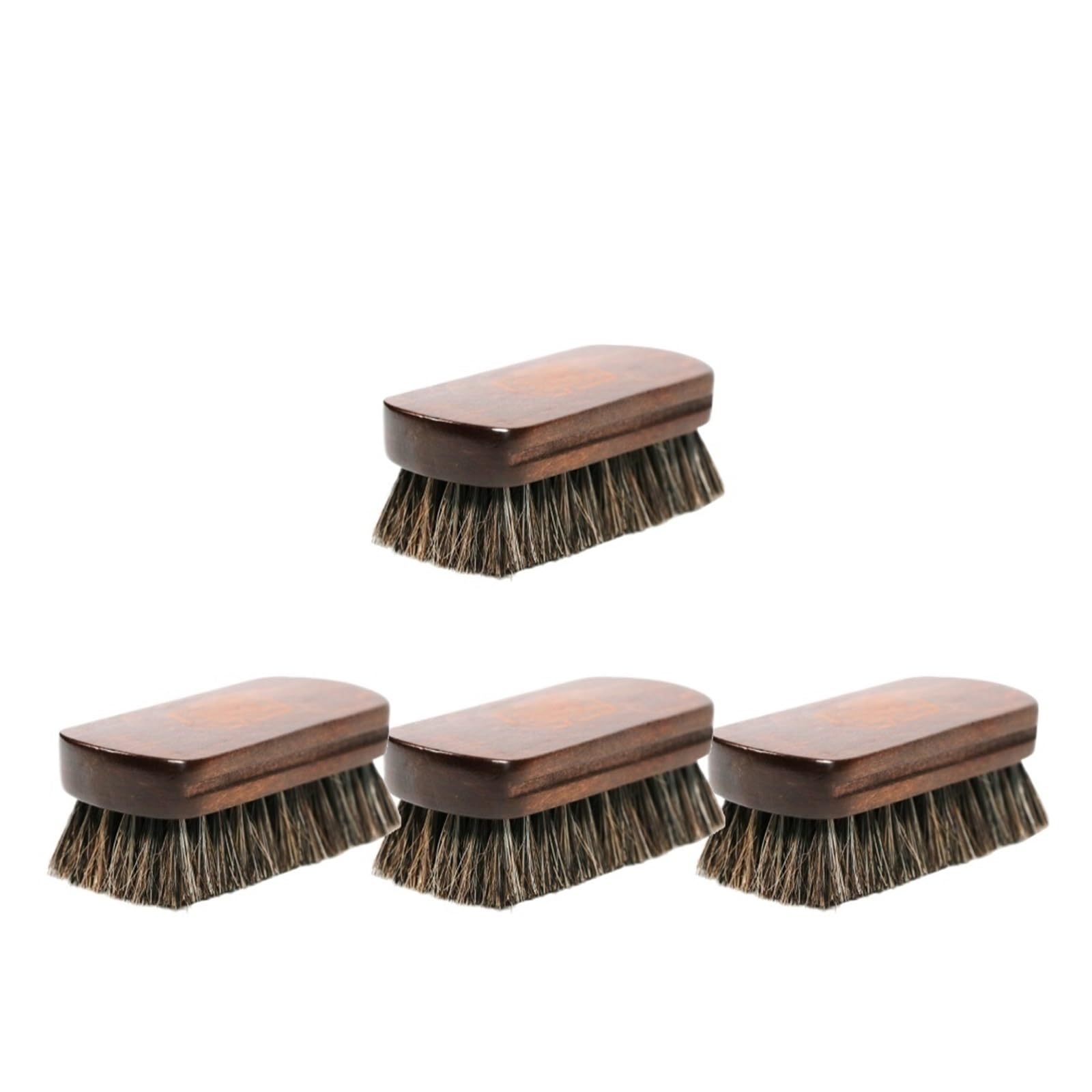 1-6 piezas de cepillos de limpieza de textiles y cuero de crin de caballo for el interior del automóvil, muebles, ropa, bolsos, cepillo de pulido y brillo, accesorio de lavado automático(4 pcs)