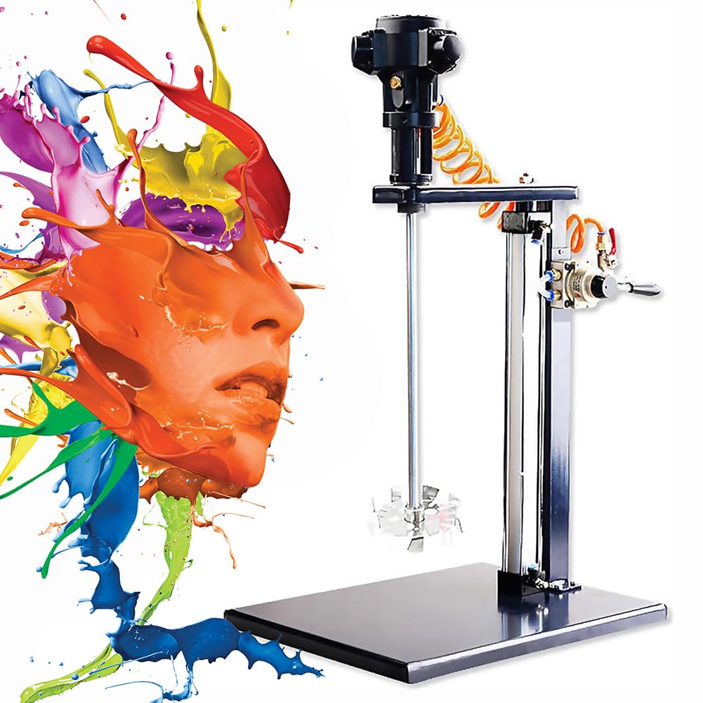 FAcoLL 5Gal / 20L Pneumatic Paint Mixer Machine, Automatic Lift Paint Stirrer, Air Bracket Agitator Blender Stirrer, Vertical Paint Stirring Machine, Ink Coating Mix Tool