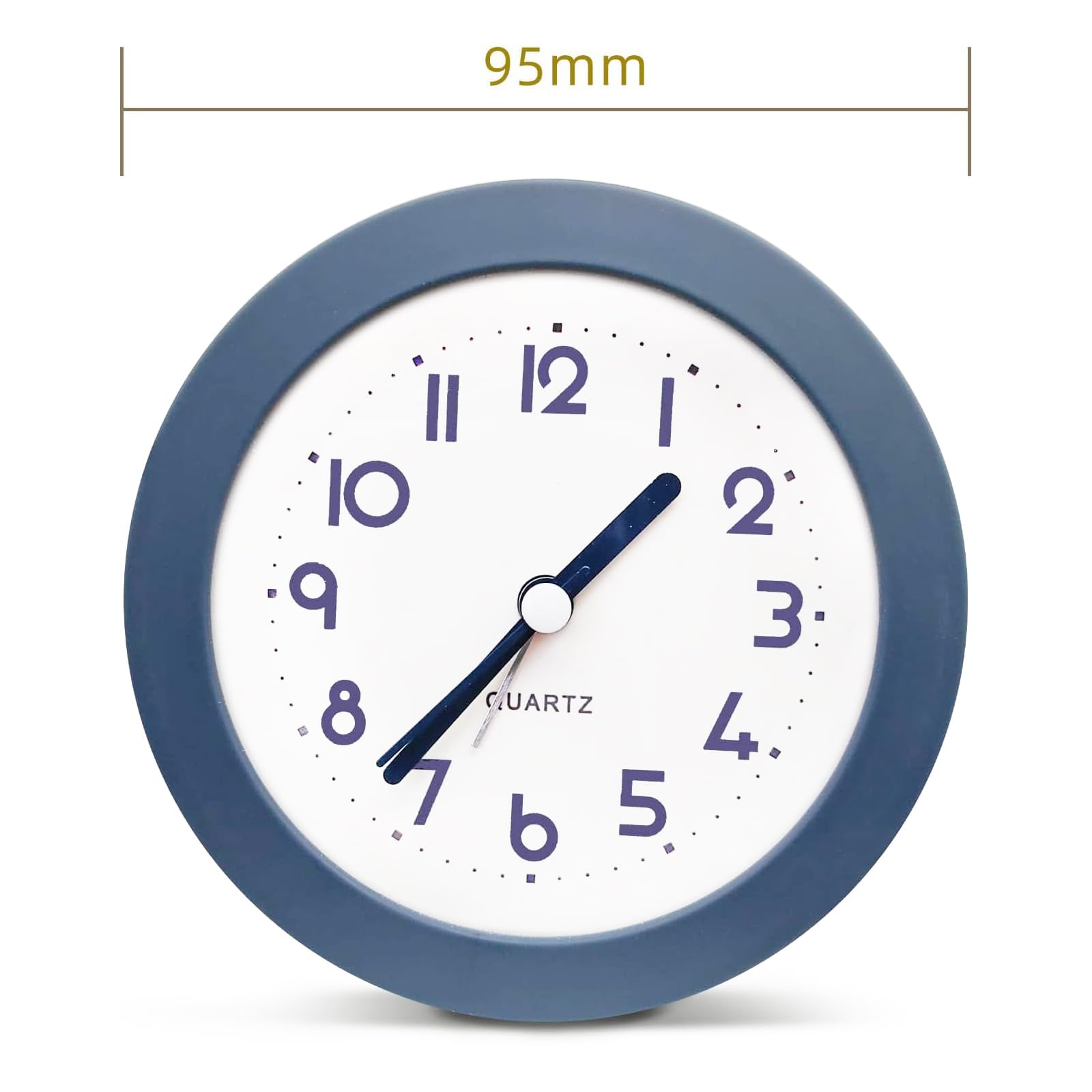 Reloj despertador con luz de fondo, 4.5 pulgadas, bonito reloj analógico de cuarzo digital, redondo, sin tictac, funciona con pilas, textura esmerilada, diseño simple para sala de estar, dormitorio, 7
