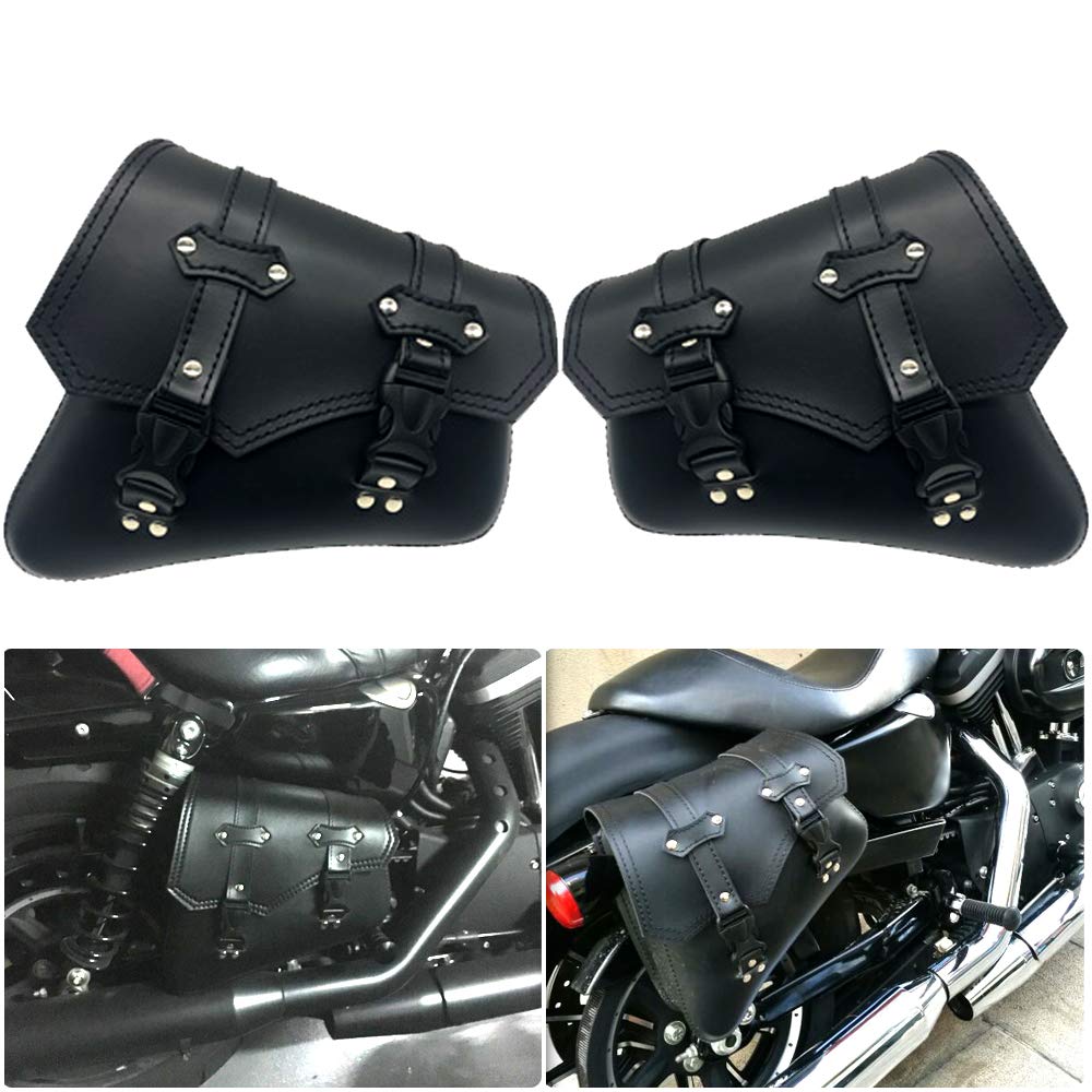 ハーレーダビッドソン　レザーボディバッグ　スタッズ ブラック レザー サドルバッグ 右側 スカル ハーレーダビッドソン