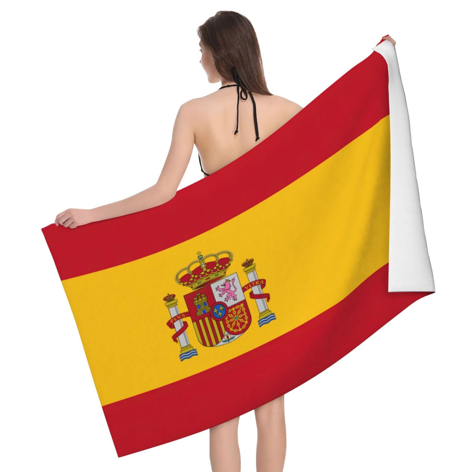 Pidgazdfgv White Spanish Flag Bath Sheet Towels Large Highly Absorbent Hotel Spa Soft Highly Shower Bathroom Gym Hotel