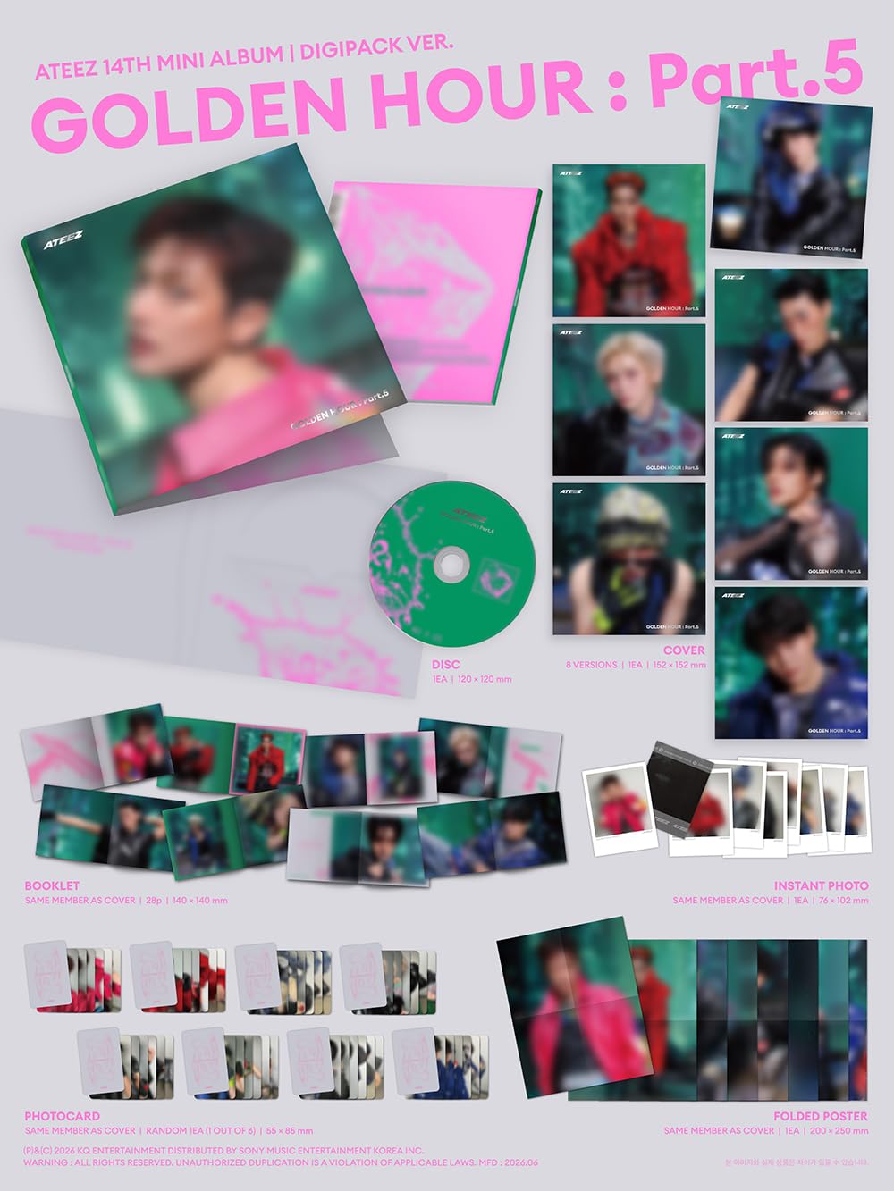 A.TEEZ GOLDEN HOUR : Part.5 [Digipack Ver.] 14th Mini Album