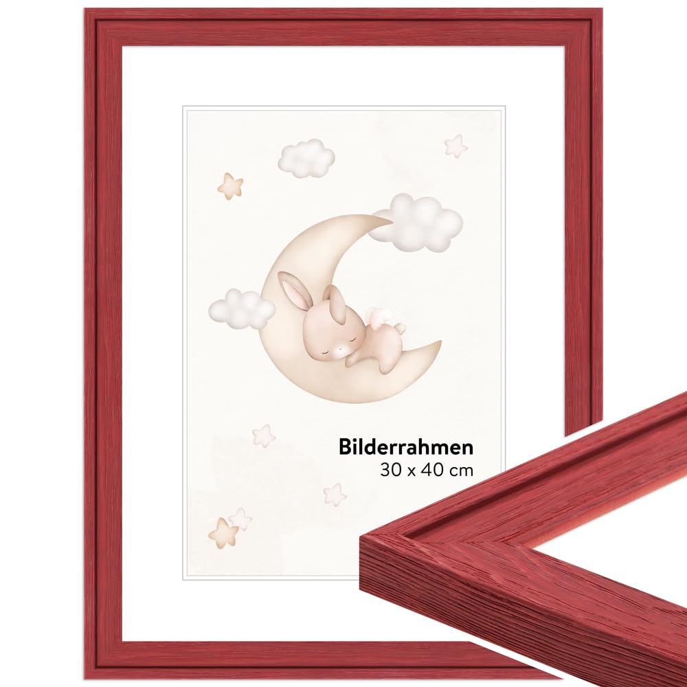 Wandstyle Red Grained H120 Children's Room Picture Frame For Children's Drawings 15 X 20 Cm Small Wooden Frame Made In Germany