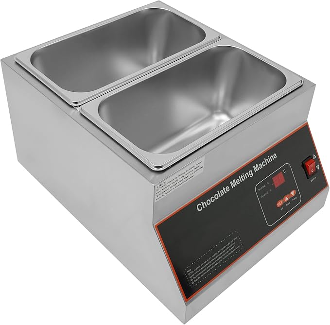 Máquina para fundir chocolate, 26.46 lb, control de temperatura 0-95°C, 500W, 2 tanques miniatura 6
