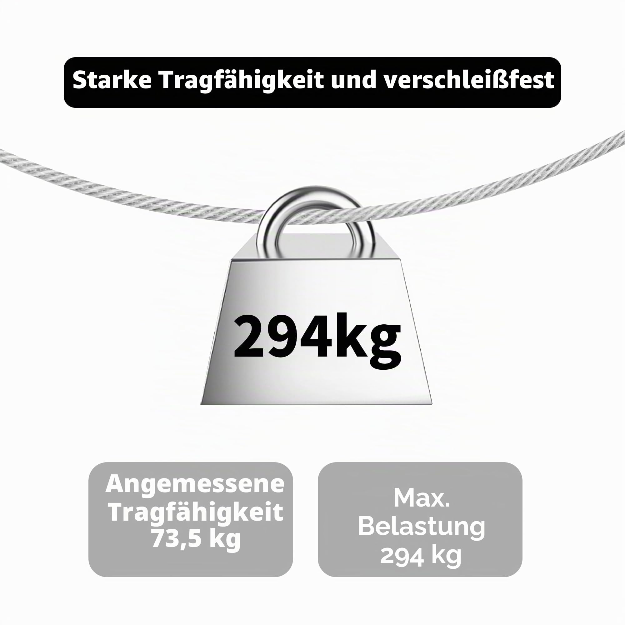 50m 3 mm Drahtseil, Edelstahlseil 7x7 für Rostfrei Seil, mit 30 Bügelformklemme M5 Spannschlösser Drahtseil kauschen Edelstahl Stahlseil kit