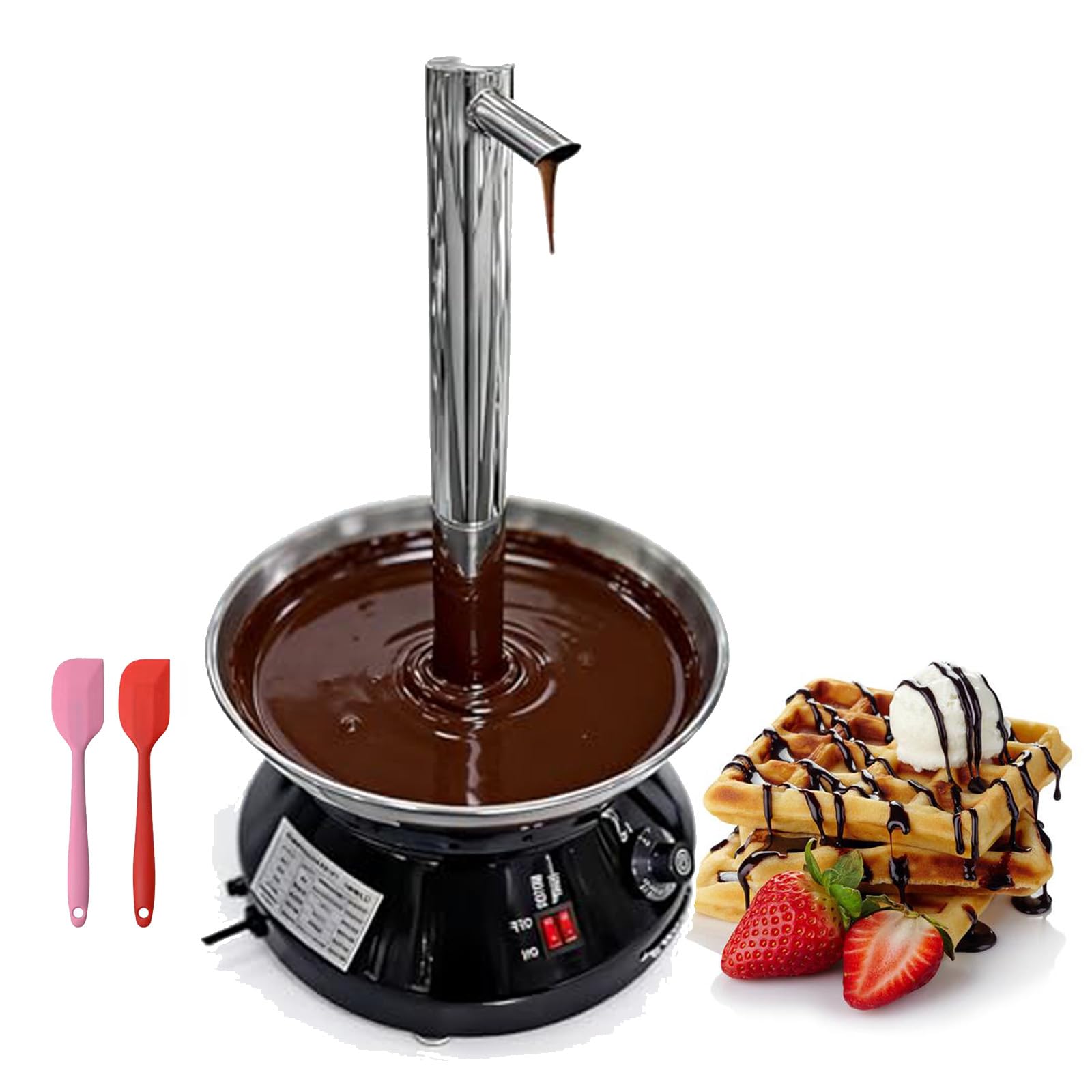 Macchina per fontana di cioccolato, scalda fonduta in acciaio inox da 230 W con parti staccabili per feste, matrimoni, compleanni, buffet e ristoranti