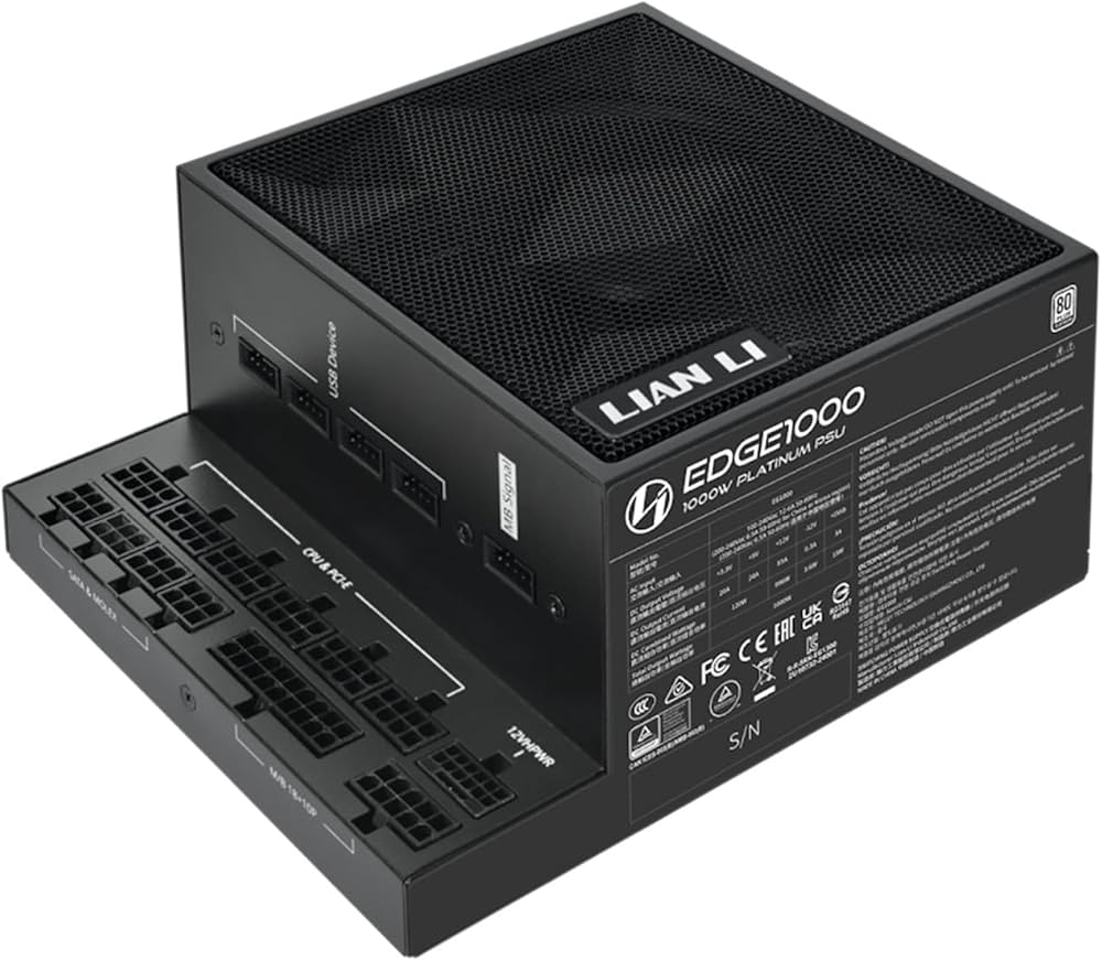 【ATX電源】LL-EDGE PLATINUM 1000W BK Amazon | LIANLI ATX 3.1 PC電源 EDGE 1000 BLACK L-Shapeデザイン