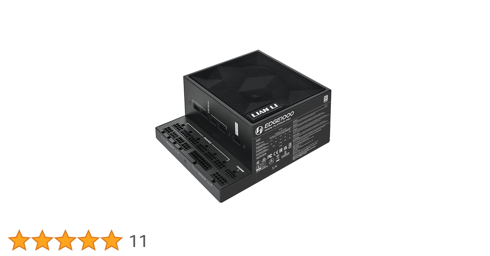 【ATX電源】LL-EDGE PLATINUM 1000W BK Amazon | LIANLI ATX 3.1 PC電源 EDGE 1000 BLACK L-Shapeデザイン