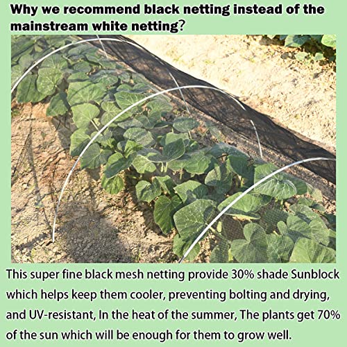 Abimars Thicker Garden Mesh Netting, 10’ X 16.5’ Ultra Fine Black Plant Row Covers For Vegetables Plants Fruits Flowers Protection, Nano Ppt, Shading Rate 30% #TOP5