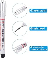 Vista 4 de PATIKIL Rotuladores de punta profunda, paquete de 4 rotuladores de punta larga, punta negra, para carpintería de construcción, carpintería