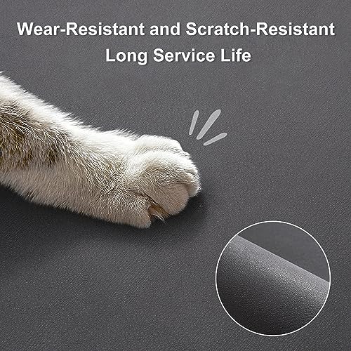 YCT Cat Food Mat for Pet Dogs - Non-Slip Super Absorbent, with Multiple Cat Heads Logo, 18.1 x 11.8 Inches, Black - Thumbnail 2