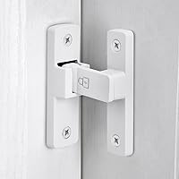 Vista 9 de Pestillos de puerta de granero mate en blanco, cerradura de puerta de 180 grados, herrajes de pestillo de puerta abatible