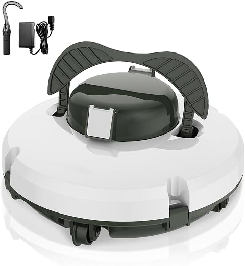 (2026 Nuovo) S1 Robot Piscina Fuori Terra, Batteria a Doppia Azionamento, Autonomia 130 Min per Piscine Fuori Terra 120 m², Supera 18° di Pendenza, Drenaggio Rapido, Parcheggio Automatico
