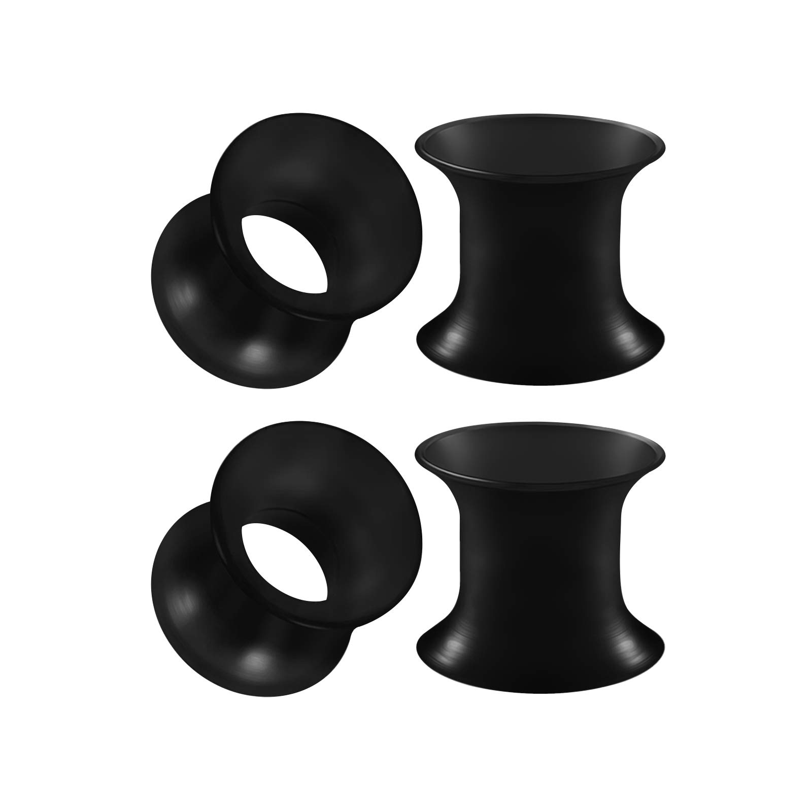 BIG GAUGES2 Pairs Silicone Ultra Thin Double Flared Saddle Piercing Jewelry Stretcher Ear Earring Lobe Flesh Tunnel Plugs…