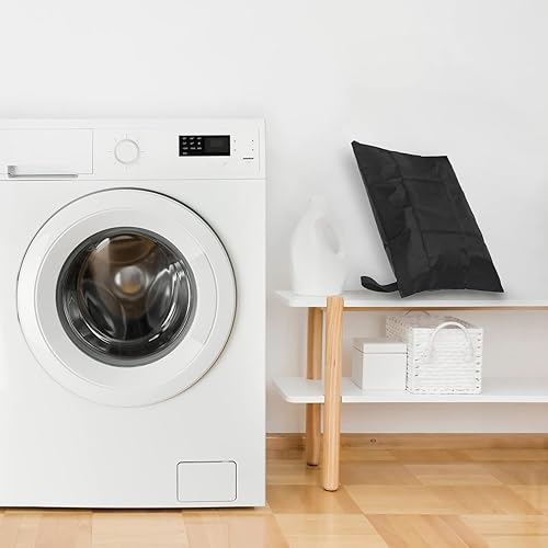 Miniatura 6 de uxcell Bolsa de viaje para lavandería, 32 x 24 pulgadas, Oxford para ropa sucia con cremallera con asa, impermeable, reutilizable, lavable, bolsa de