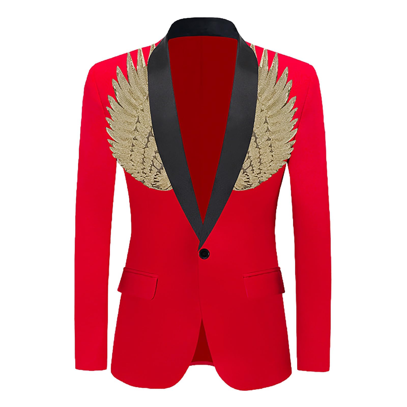 Generico Giacca Uomo Casual Elegante con Finitura Metallizzata Leggera e Confortevole per Serate Speciali a Maniche Lunghe Aperta sul Davanti con Glitter Scintillanti per Festa Casual