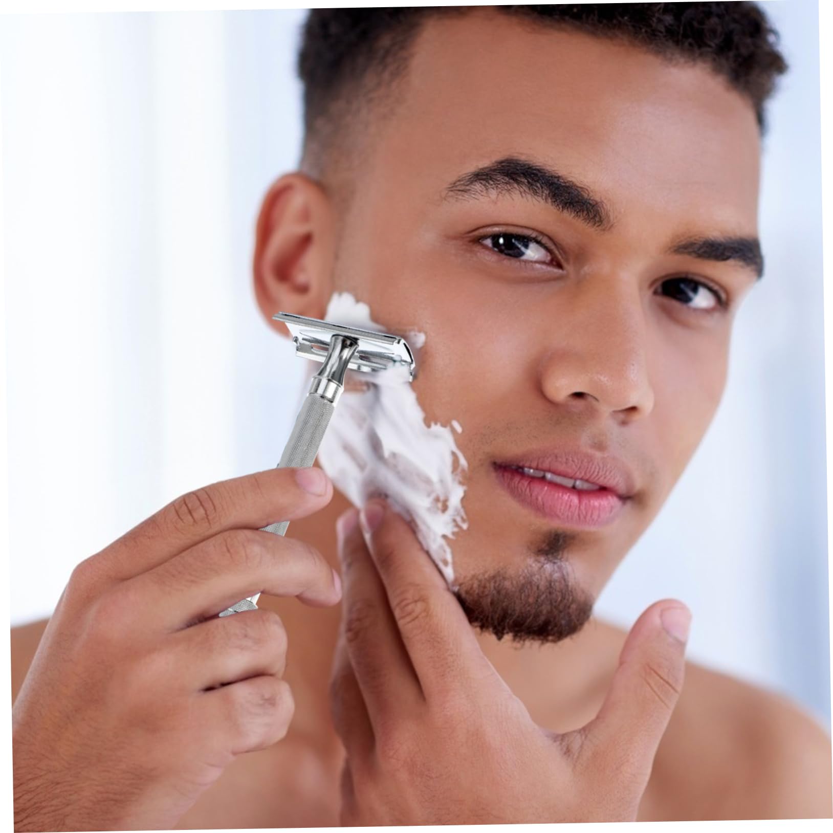 SOESFOUFU 3pcs Classic Safety Razor Beard Trimmer for Men Double Razor Blade Gentle Shaving Experience